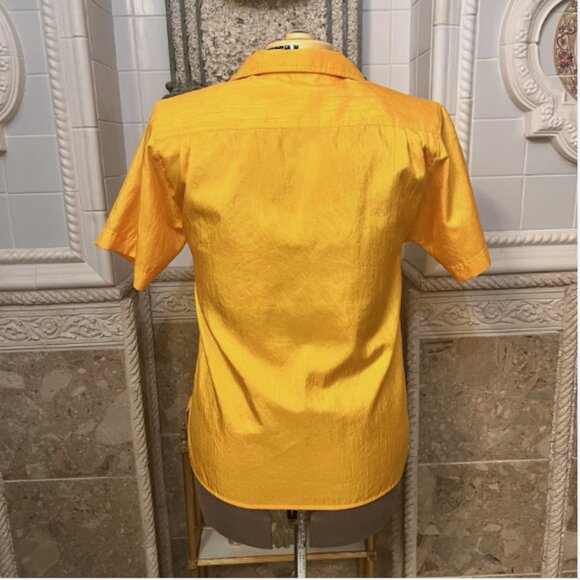Cymbrion Blouse. Size 10. Yellow Short Sleeve Polyester Button Up. B129 - Picture 4 of 5